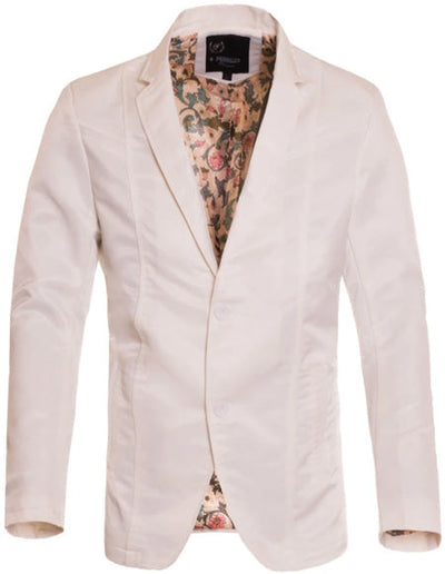 Men's Slim Fit Blazer Sport Coat White Sacos Vaqueros Para Hombre by mensusain