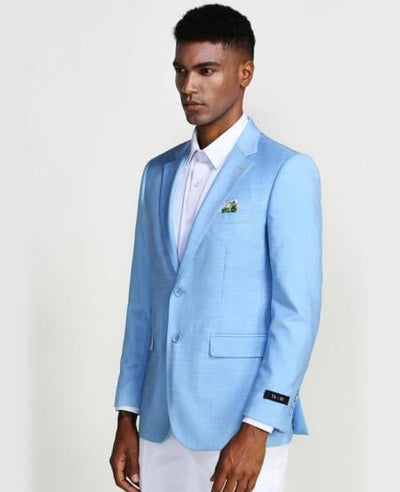 Light Blue Casual Blazer Two Button - Prom 2026 - Wedding