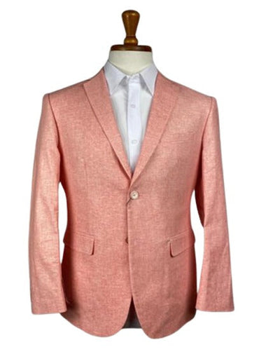 Men's Peach - Salmon Color Linen Blazer - Sport Coat mensusa