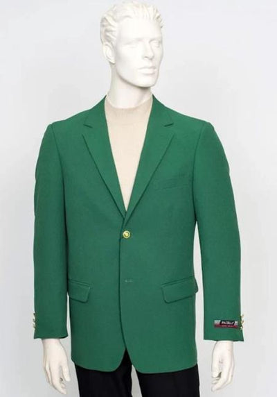 Poplin Fabric Pacelli Solid 2 Button Green Blazer BLAIR-70014 by mensusa