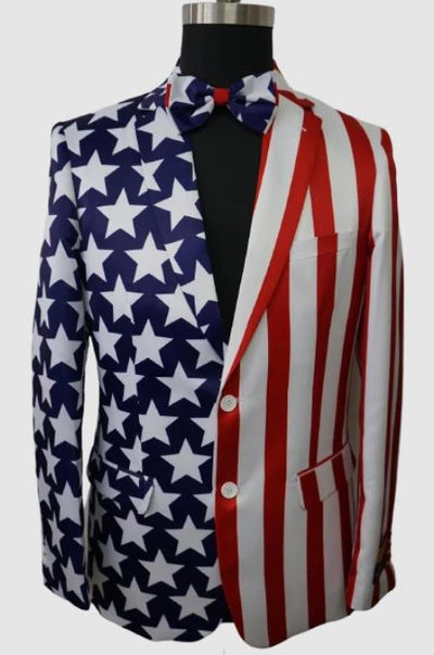 Mens 2 Button Notch Lapel Blue Blazer by mensusain