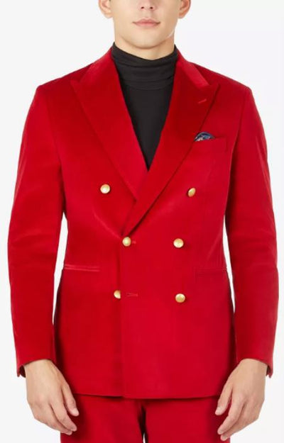 Mens Velvet Double Breasted Blazer by mensusain