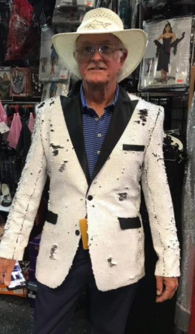 White and Black Reversible Sequin Blazer - Sequin Tuxedo mensusa