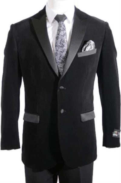 Black Mens Big and Tall Velvet Blazer - Velvet Sport Coat