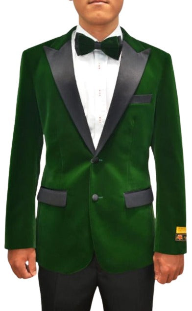 Green Mens Big and Tall Velvet Blazer - Velvet Sport Coat mensusa