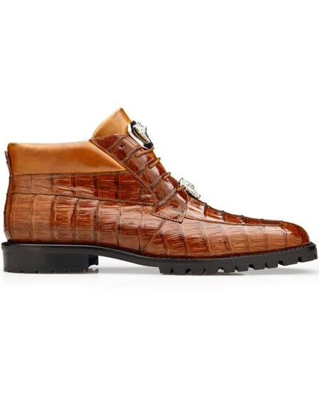Belvedere Leather Lining Crocodile Boots Antique – SuitUSA