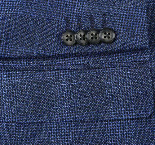 Saco Vaquero Western Sport Coat - Western Blazer Mens Two Button Classic Fit Sport Coat Blazer in Navy Blue Windowpane Plaid