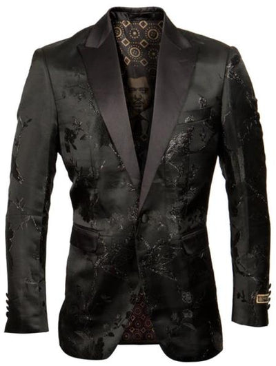 Mens Plus Size Blazers - Large Mens Blazers Big and Tall Blazer - Plus Size Black ~ Black Sport Coat mensusain