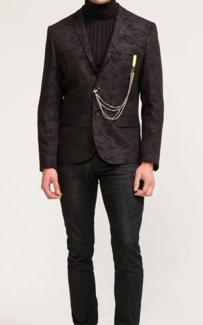 Mens Black Camo Blazer