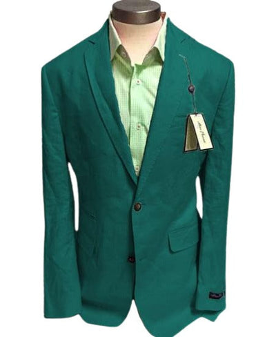 Mens Linen Blazer - Agursta Green Linen Sport Coat - Summer Blazer mensusain