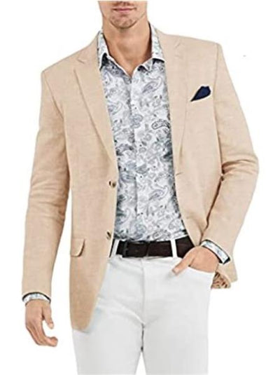 Linen Blazer - Beige Linen Sportcoat mensusa