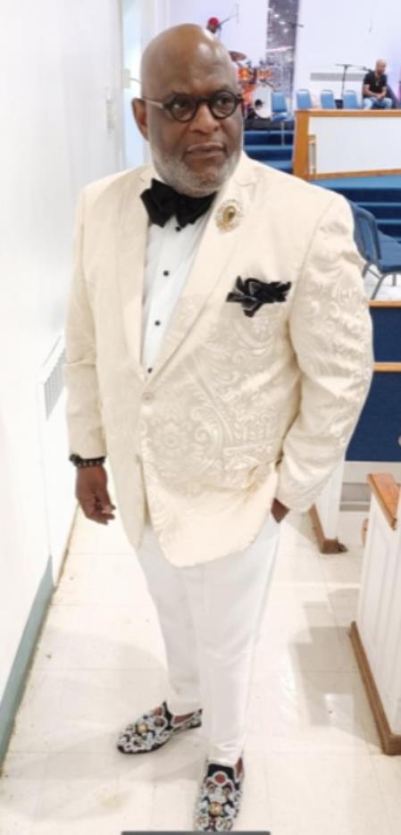 Ivory Paisley Blazer - Off White Ivory Dinner Jacket + Bowtie mensusa