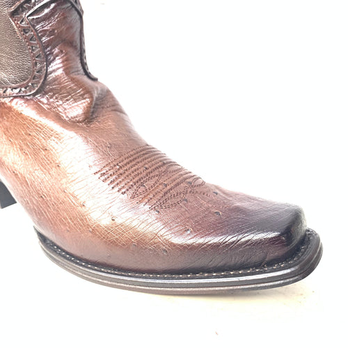 Los Altos Boots Brown Ostrich Quill Cowboy Boots by USA Men's Outlet