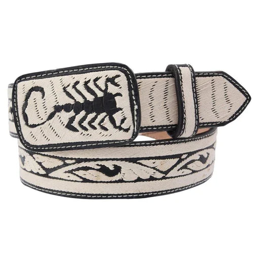 Cinto Vaquero Cuero de Vacuno Bordado