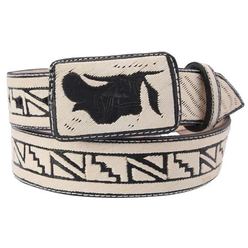 Cinto Vaquero Cuero de Vacuno Bordado