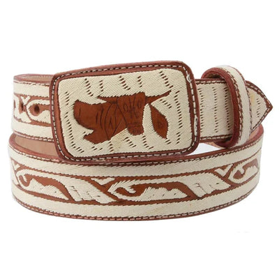 Cinto Vaquero Cuero de Vacuno Bordado