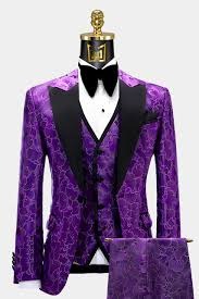 Dark Purple Tuxedo Suit - 3 Piece -Lavender Prom Suit by Renoirin