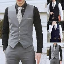 Men's Formal Business Vest Suit Slim Fit Tuxedo Waistcoat Tuxedo by Vest
