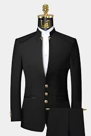 Black Mandarin Collar Suit | Mandarin Suit