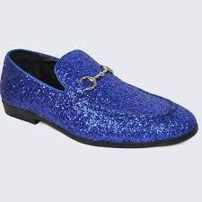 Mens Royal Blue Glitter Loafers - Modern Dress Shoe - Prom - Wedding | Perfect Tux Blue Prom Shoes