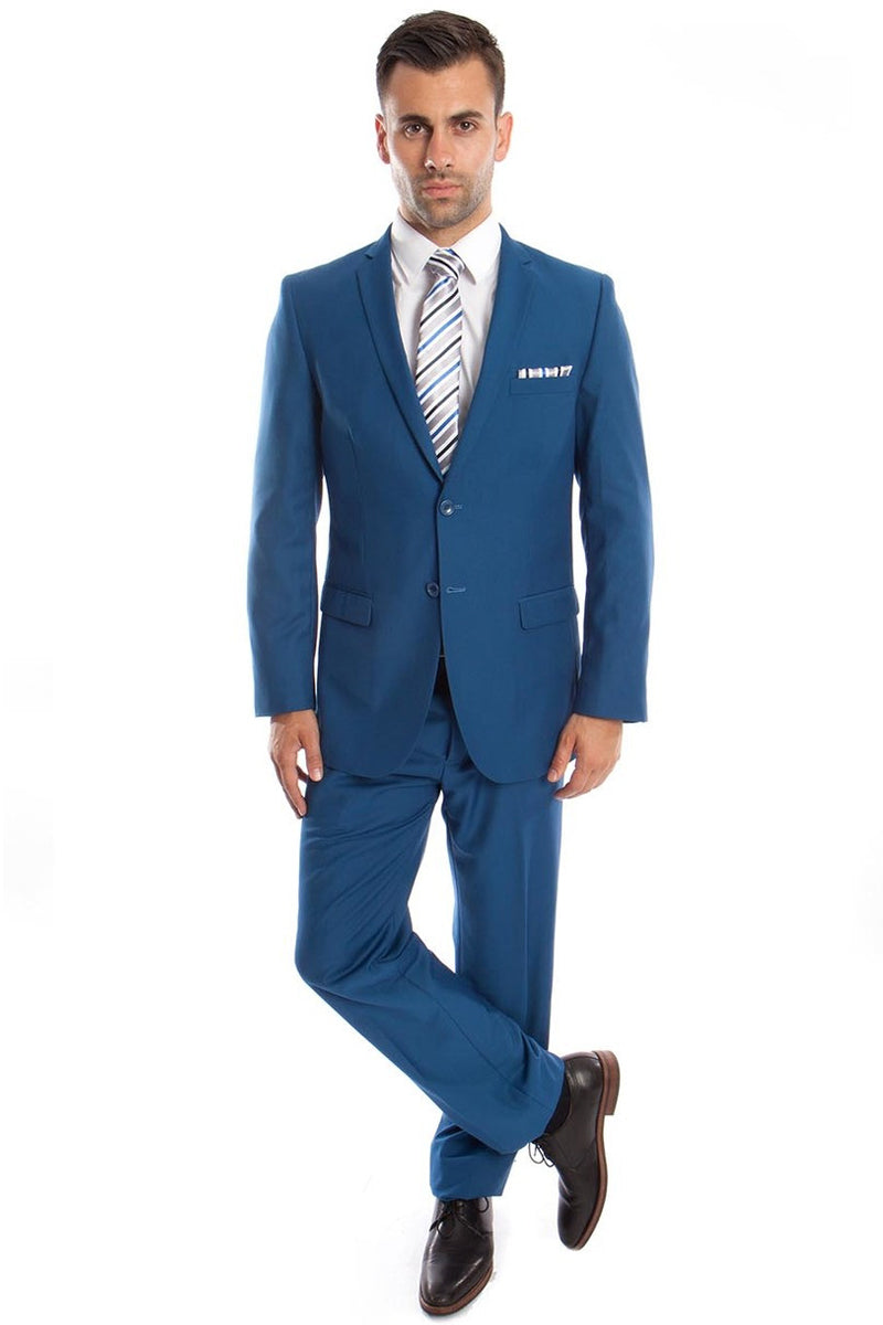 Men's Slim Fit French Blue Wedding Suit from Tazio Suits