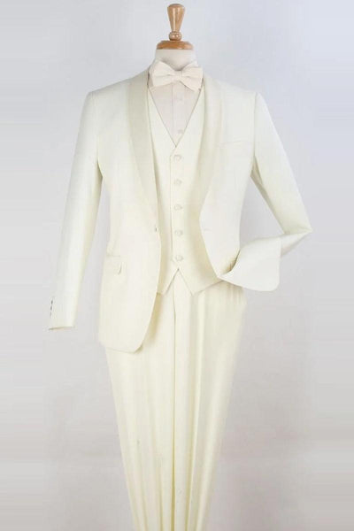 "Ivory Vested Shawl Tuxedo: Royal Diamond Mens One-Button Modern Fit" - Elegant Mensattire