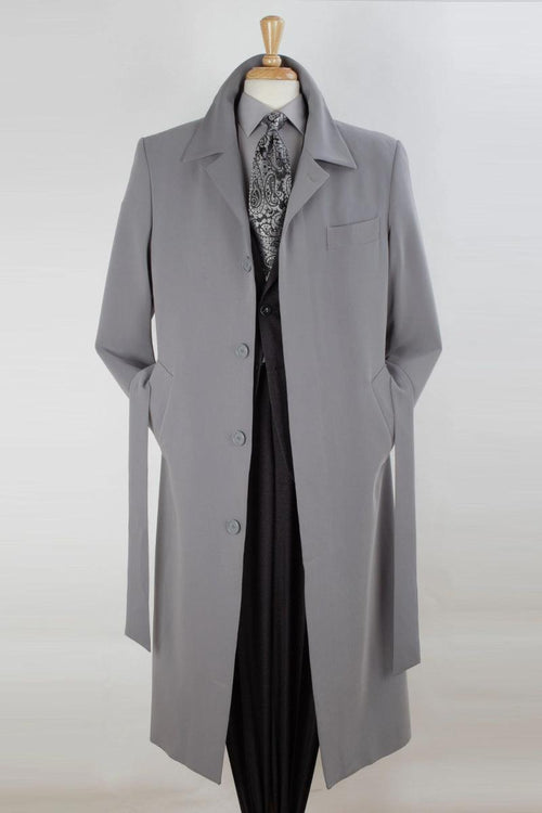 John Knight Grey Wool Belted Overcoat: Luxury Menswear - Elegant Mensattire