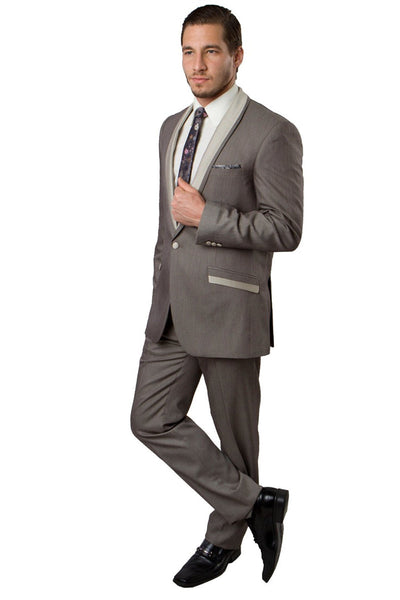Men's Slim Fit Dark Tan Beige Tuxedo