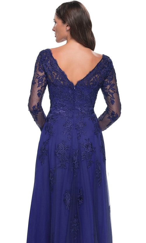 La Femme 30795 Long Sleeve Tulle Evening Dress