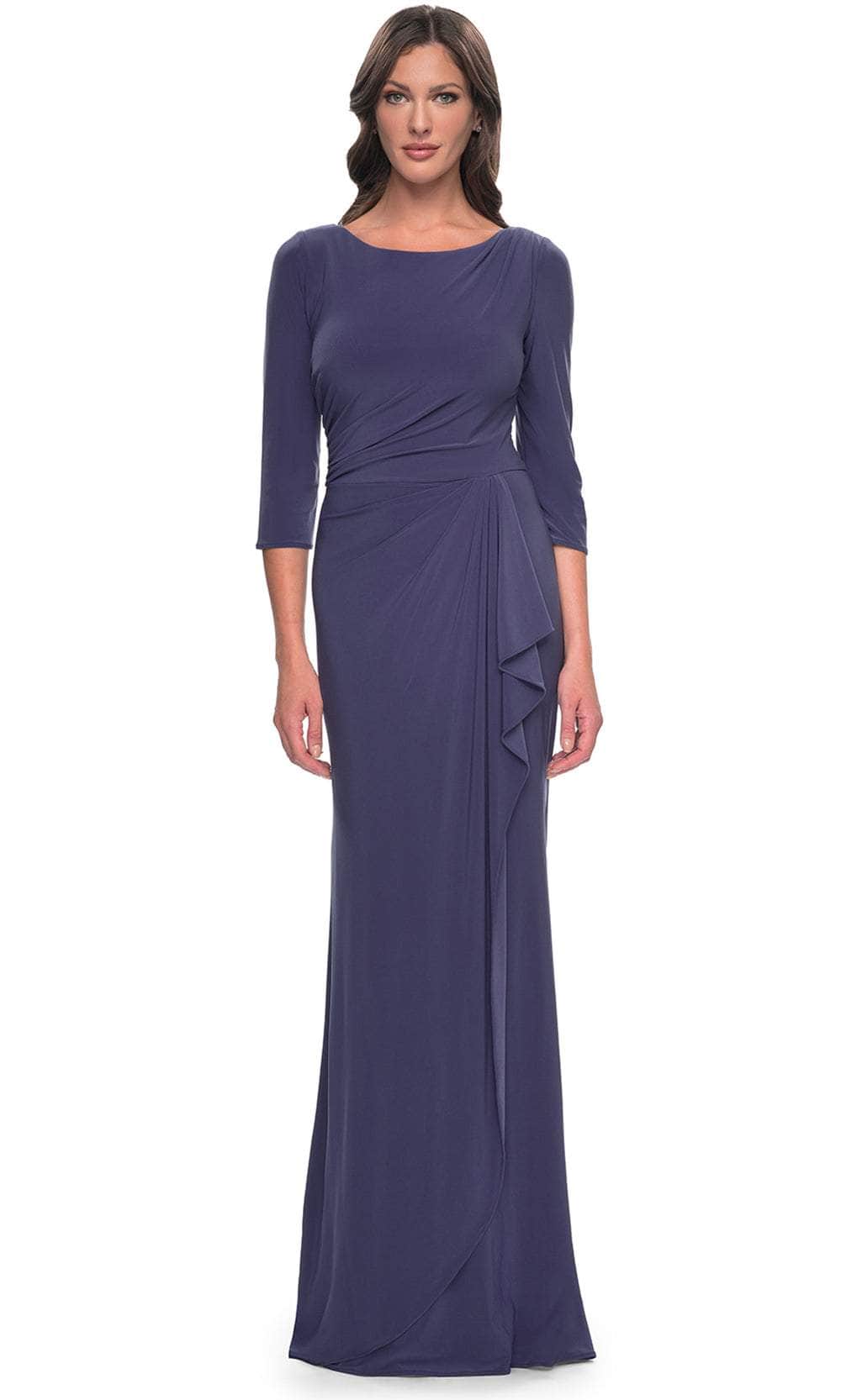 La Femme 30814 Bateau Neck Jersey Evening Dress