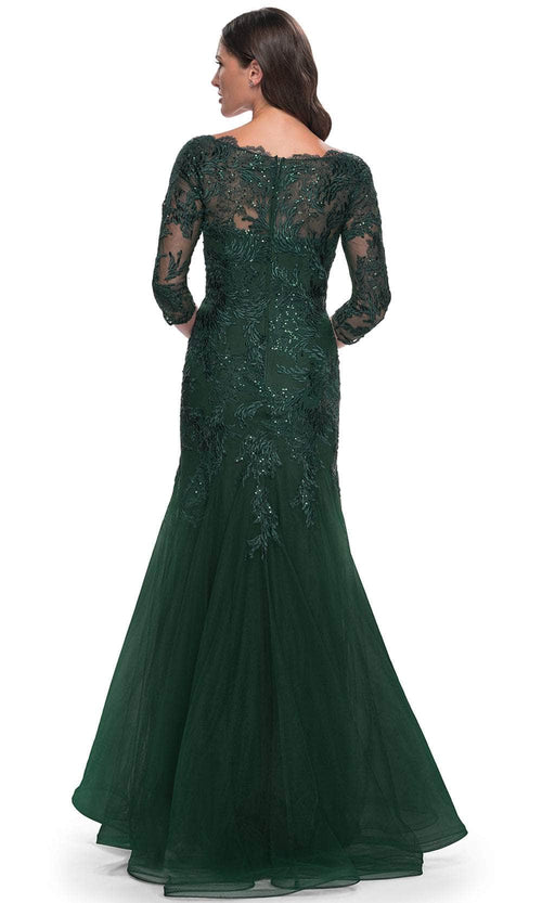 La Femme 30823 Mermaid Tulle Evening Dress