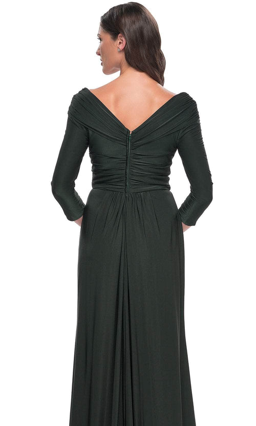 La Femme 30845 Ruched Long Sleeve Evening Dress