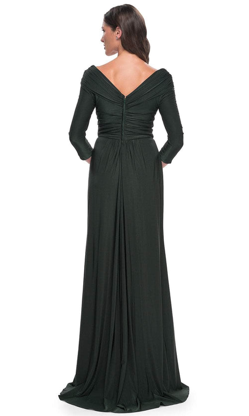 La Femme 30845 Ruched Long Sleeve Evening Dress