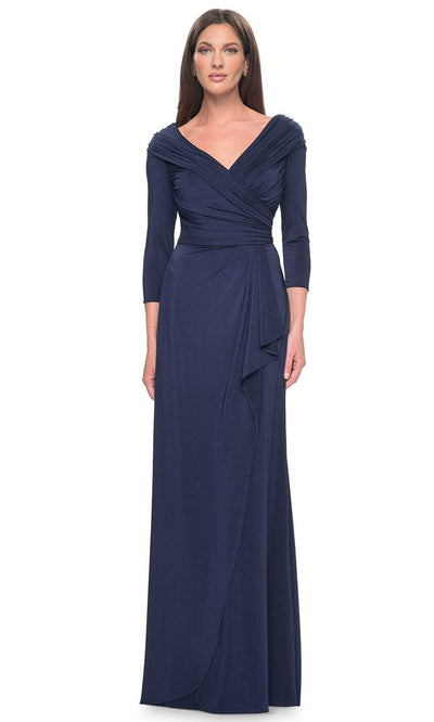 La Femme 30845 Ruched Long Sleeve Evening Dress