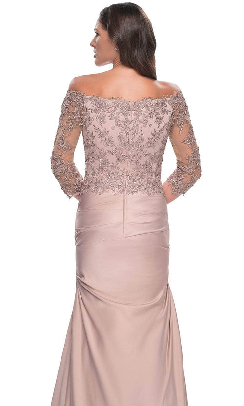 La Femme 30853 Trumpet Satin Evening Dress