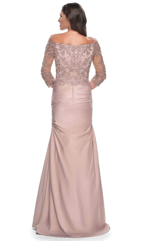 La Femme 30853 Trumpet Satin Evening Dress