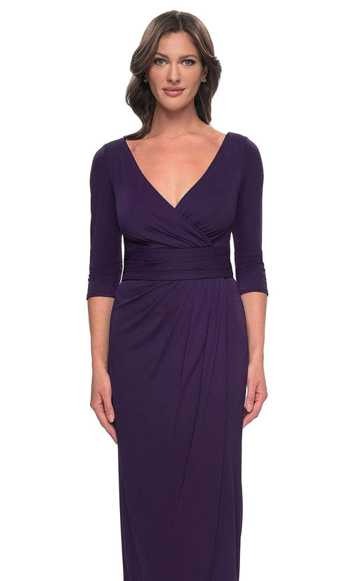 La Femme 31014 Tulip Hem Jersey Evening Dress