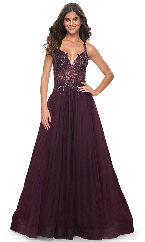 La Femme 31471 Beaded Lace Prom Dress