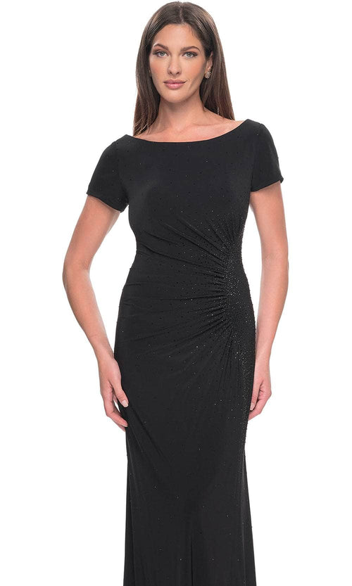 La Femme 31773 Bateau Rhinestone Formal Dress