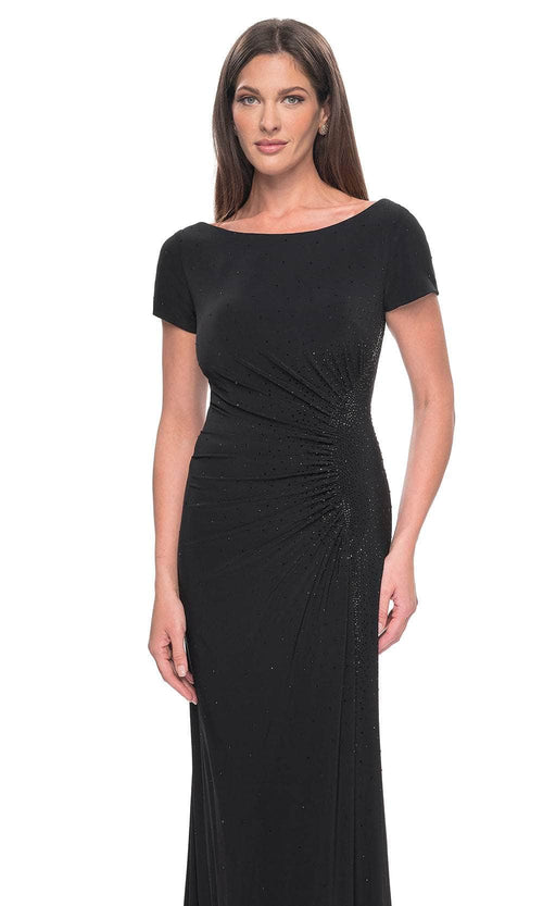 La Femme 31773 Bateau Rhinestone Formal Dress