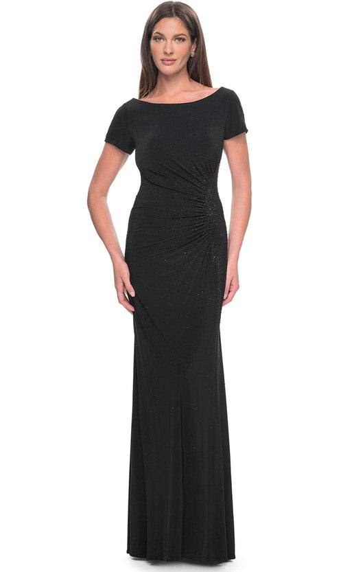 La Femme 31773 Bateau Rhinestone Formal Dress