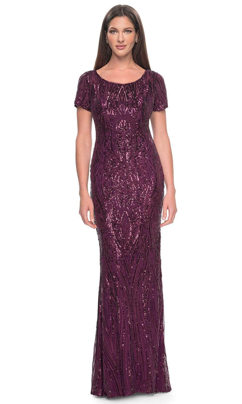 La Femme 31852 Scoop Neck Sequin Evening Dress
