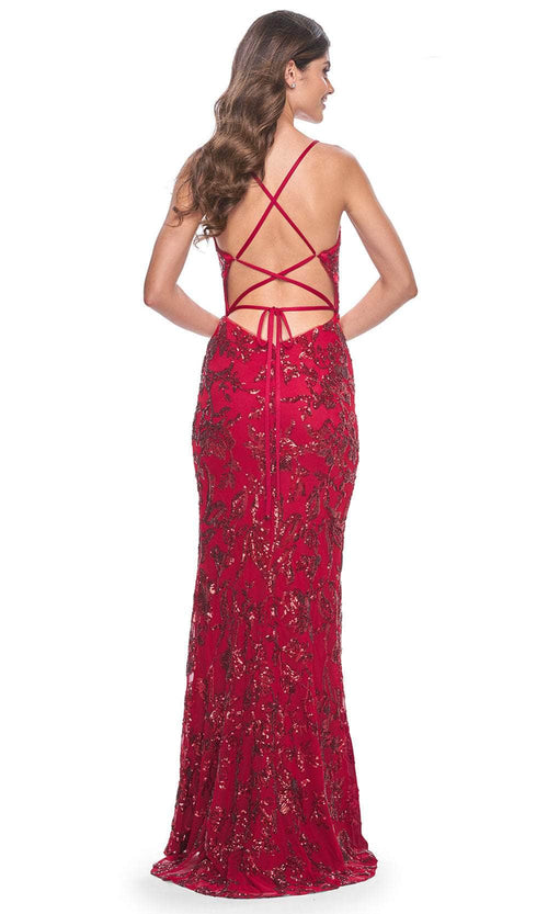 La Femme 31933 Print Sequin Prom Dress