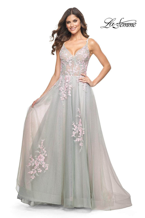 La Femme 31939 Tulle A-Line Prom Dress