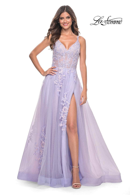 La Femme 31939 Tulle A-Line Prom Dress