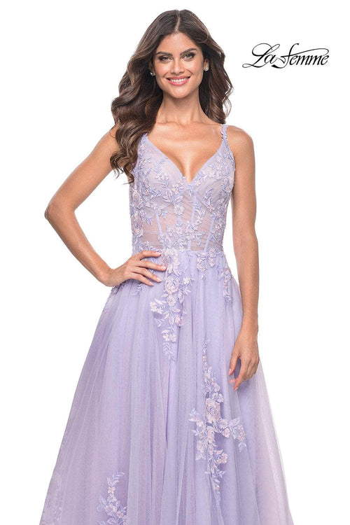 La Femme 31939 Tulle A-Line Prom Dress