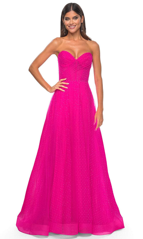 La Femme 31997 Shirred Sweetheart Prom Dress