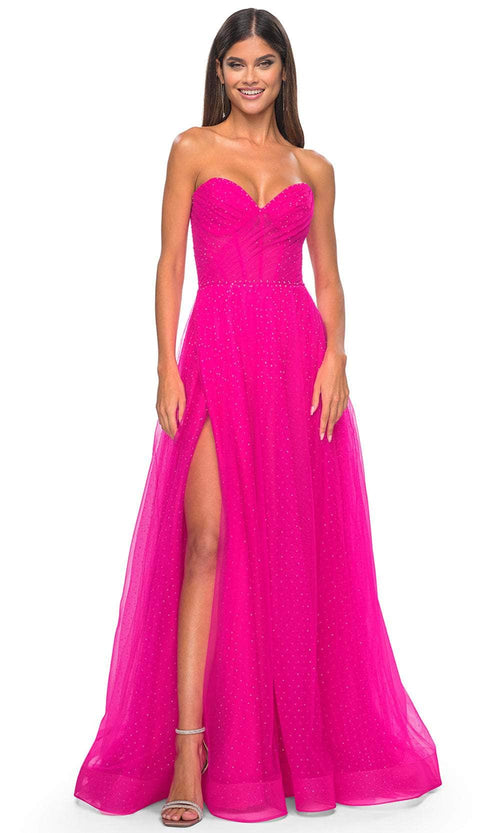 La Femme 31997 Shirred Sweetheart Prom Dress