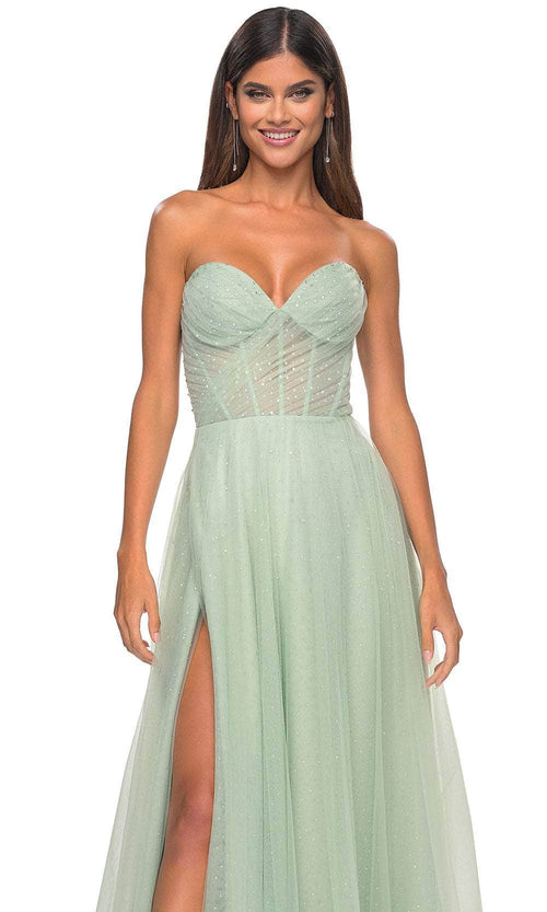 La Femme 31997 Shirred Sweetheart Prom Dress