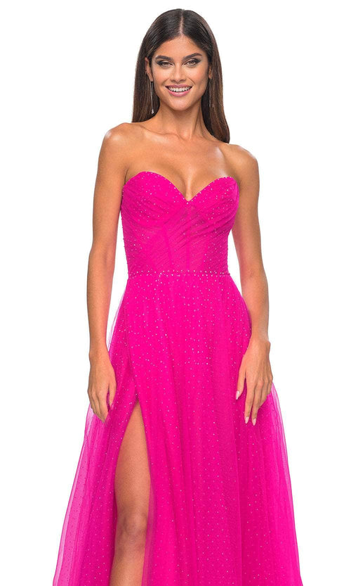 La Femme 31997 Shirred Sweetheart Prom Dress